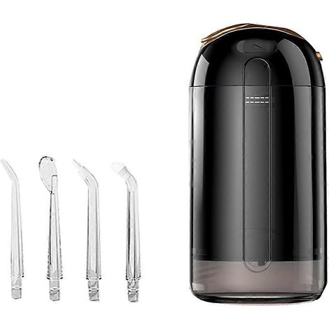 Tragbare Munddusche, kabellose Mini-Munddusche mit teleskopierbarem Wassertank, schwarz (1/5)