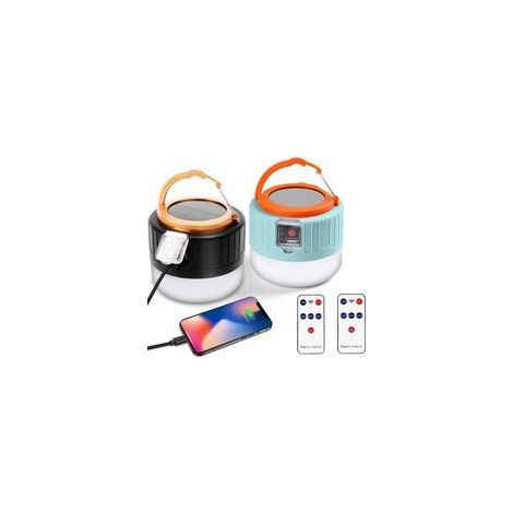 Lot 2 lanternes camping LED solaire/USB, 3 modes, télécommande, étanches, parfaites randonnée, pêche, chasse (1/5)