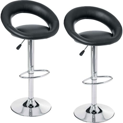 Juego de 2 taburetes de bar 'Sasha' negro - Atmosphera créateur d'intérieur (1/4)