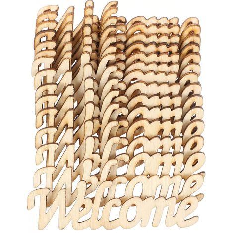 30 Pcs Découpe en Bois Brut Bienvenue Artisanat Suspendu Décoration pour Mariage et Fête (1/5)