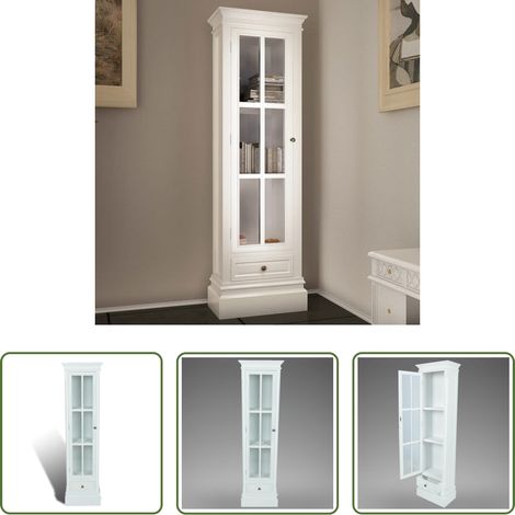 vidaXL Meuble de cuisine - Meuble de bibliothèque avec 3 étagères Blanc Bois (1/5)