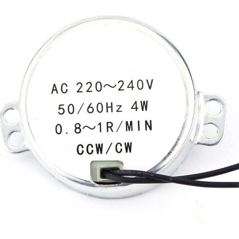 1 moteur synchrone 220-240 V AC à engrenages 4 W CW/CCW (0,8-1 tr/min). (1/5)