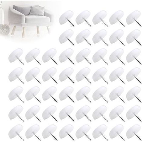 Lot de 50 pieds de chaise avec clous pour meubles, coussinets anti-bruit pour pieds de chaise, pieds de chaise avec clous pour meubles, chaise de bureau (1/5)