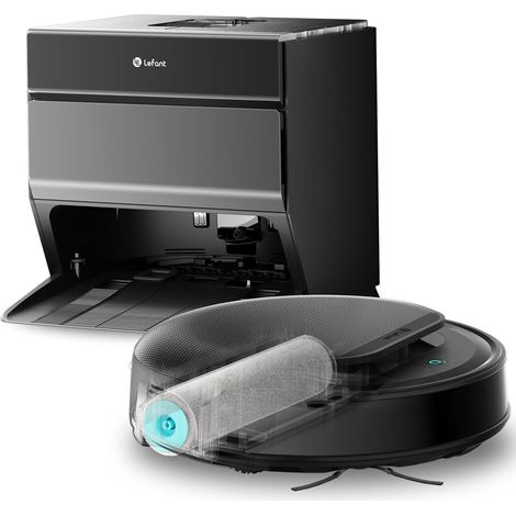 Lefant M5 Saugroboter mit Wischfunktion & Frischwasser-Wischtechnik, 18.000 Pa, Roller-Instantselbstreinigung, 180 min Laufzeit, Kartenerstellung, Dual-WLAN, Individuelle Teppichstrategie, App- & Spra