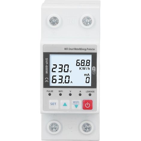 Protecteur de Tension WIFI 63A avec Contrôle à Distance - Surveillance Surtension/Sous-tension 230V 50/60Hz à Rétroéclairage (1/5)