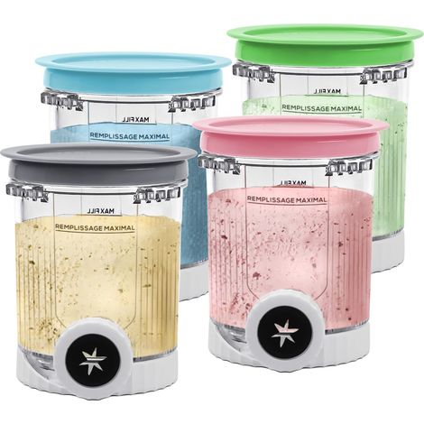 Recipiente de 4 piezas para máquina de helados Ninja Swirl de CREAMi serie NC700, tarros compatibles con Ninja Swirl, accesorio para Ninja NC701EU, sin BPA y apto para lavavajillas (4 unidades)