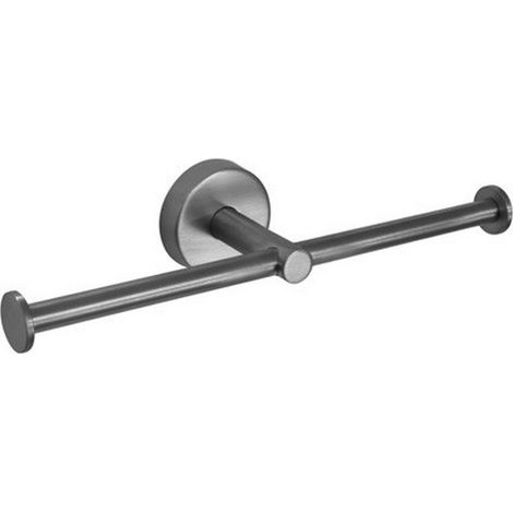 Portarotolo bagno design doppio gancio in acciaio inox satinato  MIRA-S kamalu