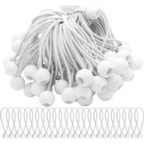 Lot de 75 Tendeur Elastique Cordons Élastiques avec Boules Sandow Elastique Boules Elastiques pour chapiteaux, tentes, bannières et bâches (1/5)