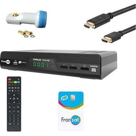 RECEPTEUR FRANSAT HD STARcom 9947+HDMI +CARTE FRANSAT+ LNB HD ME