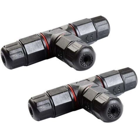 Boîtes de Jonction Electrique Étanche IP68 3 Voies Connecteur de Câble Boîtier Électrique Extérieur 2 Pièces (1/4)