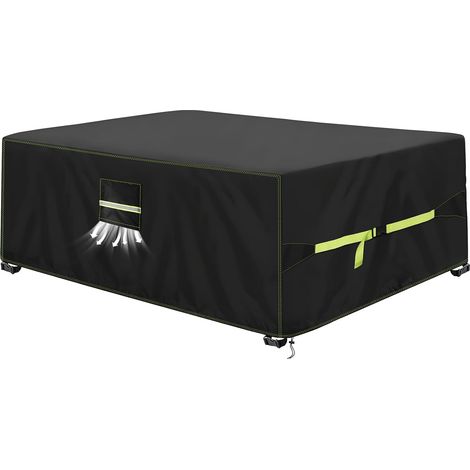 Housse Table De Jardin avec évent, 420D Oxford Tissu Housse Salon de Jardin 220x110x70cm, Housses pour Mobilier Bâche de Protection pour Meubles Imperméable, Coupe-Vent, Anti-UV, Indéchirable (1/5)