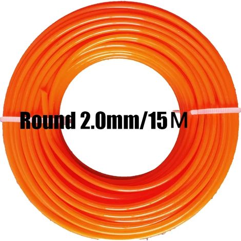 Fil de coupe-bordures rond en nylon (2 mm x 15 m) - Accessoire pour débroussailleuse et coupe-herbes. (1/4)