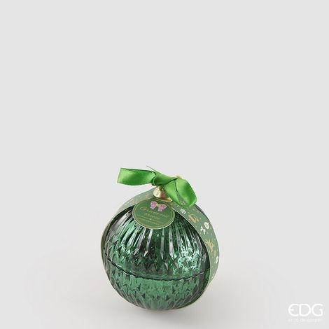 EDG Enzo De Gasperi Candela Sfera di Natale Vetro D 8 Cm Greenwood Breeze Vert