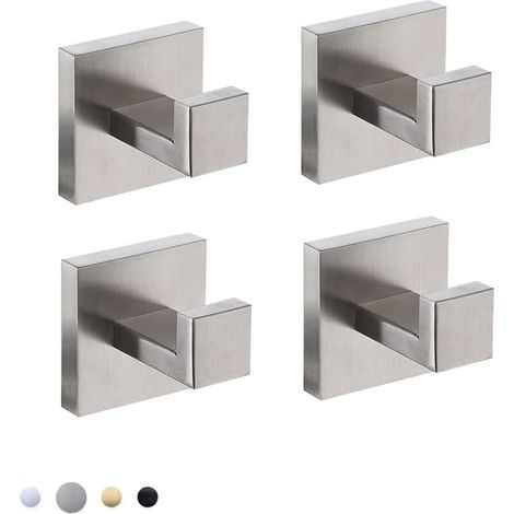 4er-Set Handtuchhaken für Bad, Küche, Schlafzimmer, Hotel, modernes Design, einfache Montage, gebürstete Oberfläche