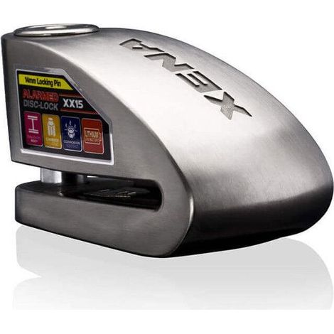 XENA - Antivol Moto Bloque Disque Alarme 120 DB XX15 Acier Ø14mm - Classe SRA