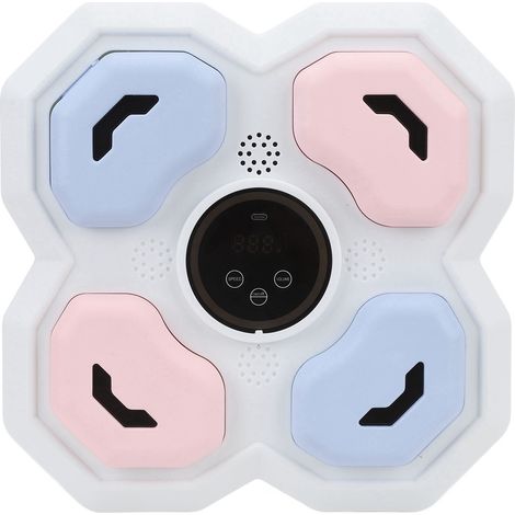 Machine de boxe musicale murale portable, équipement de boxe intelligent avec cible de frappe pour salle de sport à domicile (blanche) (1/5)