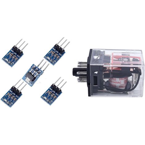 5x modules abaisseurs DC AMS1117-3.3 et 1x relais PCB AC 220V/230V à bobine, 8 broches (1/5)