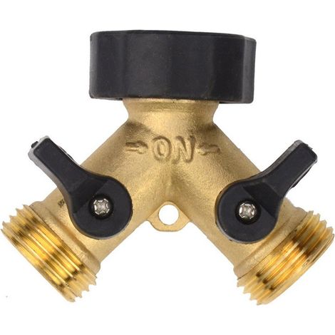 Raccord en Y pour tuyau d'arrosage extérieur, déviateur de tuyau en cuivre, adaptateur pour tuyau d'arrosage en laiton (1/5)