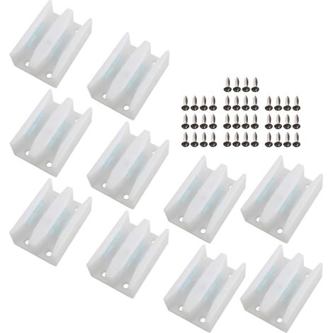 10 Pieces Spare Bathroom Hardware Sliding Bottom Guides Pieces Screws (1/5)
