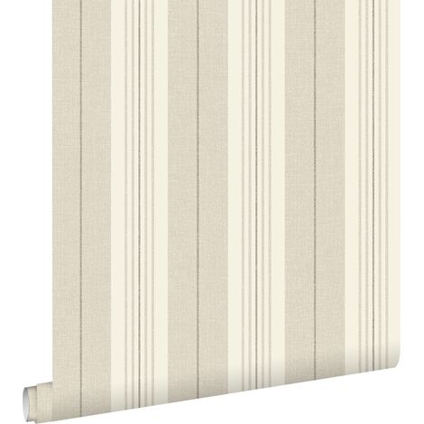 papier peint à rayures marron - ESTAhome (1/5)