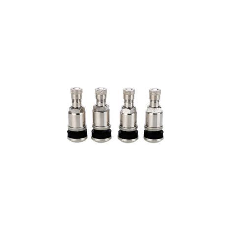 4 x 45 mm silberne Stahlventile für schlauchlose Autoreifen (1/5)