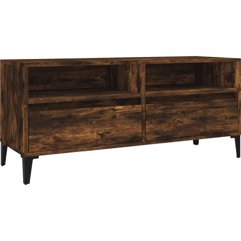 Mobile TV multimediale scaffale TV credenza TV sala da pranzo soggiorno camera da letto rovere affumicato 100 x 345 x 445 cm legno ingegnerizzato marrone 020027259
