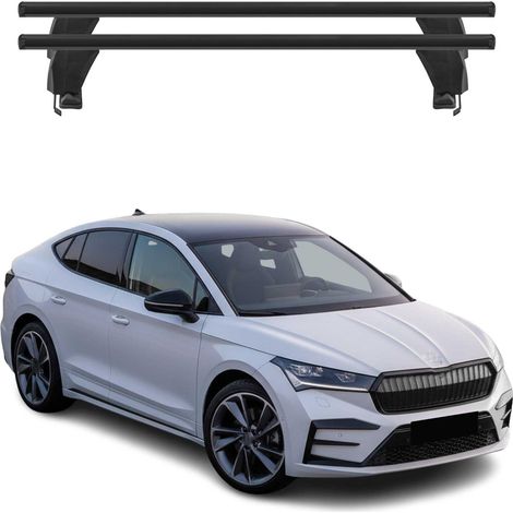 OMAC Dachträger Querträger Alu für Skoda Enyaq Coupè 2022-2026 – Abschließbar – T-Nut – City-Crash-getestet – Max. 50 kg Schwarz (1/5)
