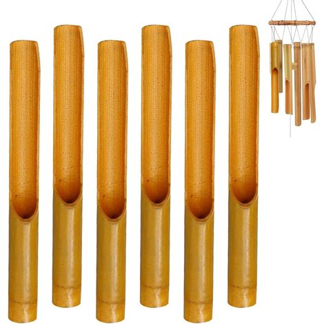 aus Holz für den Außenbereich 6 Röhren rustikale Windglocken