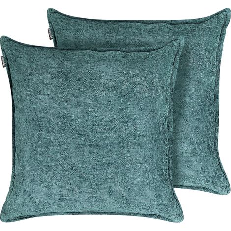 Conjunto de 2 cojines decorativos cuadrados 50 x 50 cm azul Verpis
