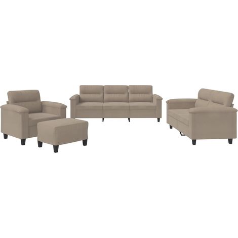 Maison Exclusive - Ensemble de canapés 4 pcs avec coussins taupe tissu microfibre