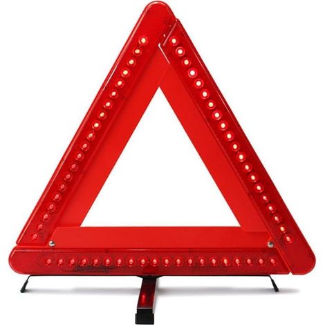 Triángulo de advertencia LED plegable para seguridad vial/automóvil - Triángulo de emergencia reflectante con reflector intermitente (1/5)