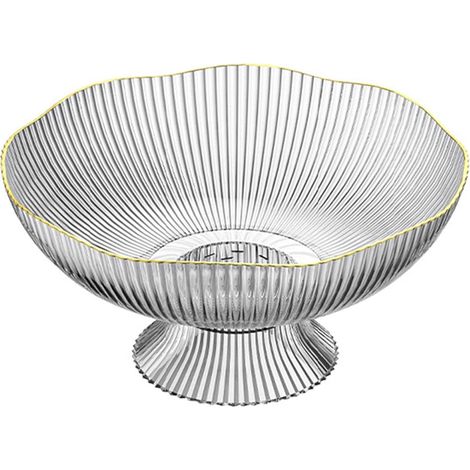 1 Corbeille à Fruits, Plateau avec Trous de Drainage, Socle Amovible, Matière Plastique, Transparent, pour Cuisine et Salon