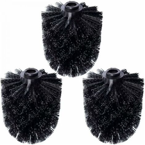 Lot de 3 têtes de rechange pour brosse de toilette, brosse de rechange noire, brosse de rechange noire, tête de rechange noire, brosse simple (1/3)
