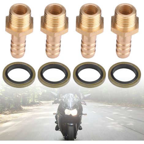 Lot de 4 Adaptateurs de Refroidisseur d'Huile Moto M8 Vis Creuse Raccord M12x1,25mm Système de Refroidissement par Huile (1/5)
