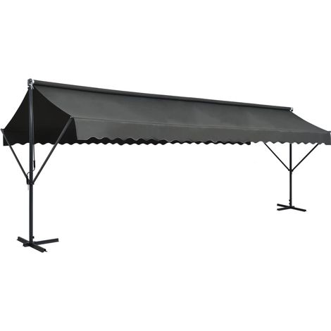 Toldo de pie independiente gris antracita 600x300 cm
