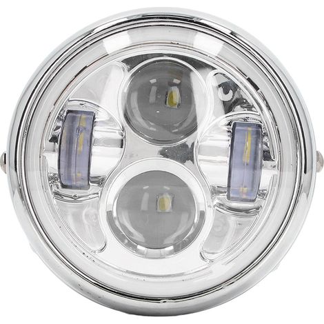 Phare avant LED 6,5 pouces pour moto, 12 V, lentille en polycarbonate transparent, étanche et résistant aux chocs, pour scooter et moto de route.