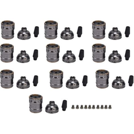 Lot de 10 supports de lampe rétro en aluminium – Douilles E26/E27 – Tension 250V, courant 3A – Installation facile pour décoration intérieure (1/5)