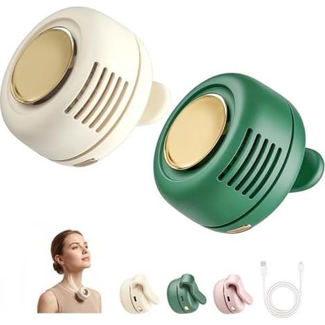 Filiyano-Mini ventilateur portable silencieux sans pales, à fixer sur une pince pour vêtements, 3 vitesses, silencieux, mains libres, effet vortex à (1/5)