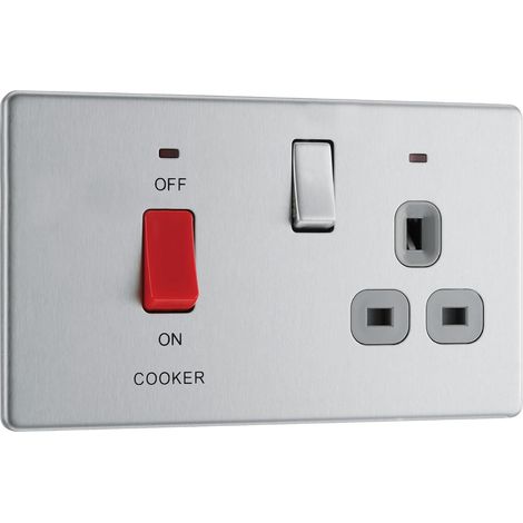 Electrical Plaque Plate sans vis Double pôle avec Prise Unique et indicateur d'alimentation (1/5)