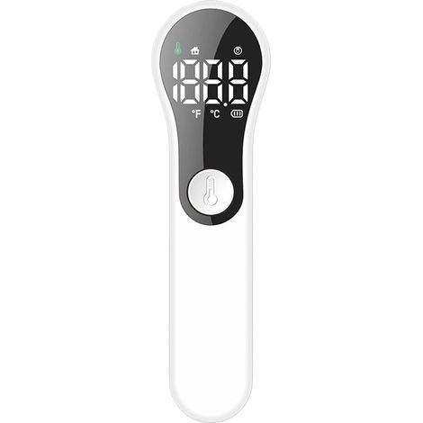 Thermomètre Frontal Infrarouge Sans Contact : 2 en 1 pour Adultes et Bébés, Rechargeable USB, Précis et Rapide avec Alarme de Fièvre (Mode Frontale et Objets) (1/2)