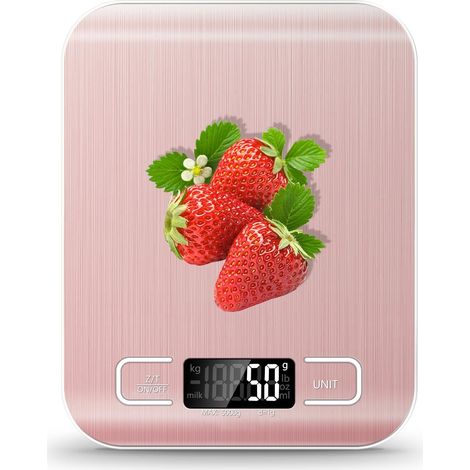 Küchenwaage, 11-Pfund-Waage mit 6 Tara-Einheiten und LCD-Bildschirm, digitale Edelstahl-Lebensmittelwaage mit 0,05 oz/1 Gramm-Schritten in Gramm und Unzen, zum Backen, Kochen, für Diäten und zur Essen