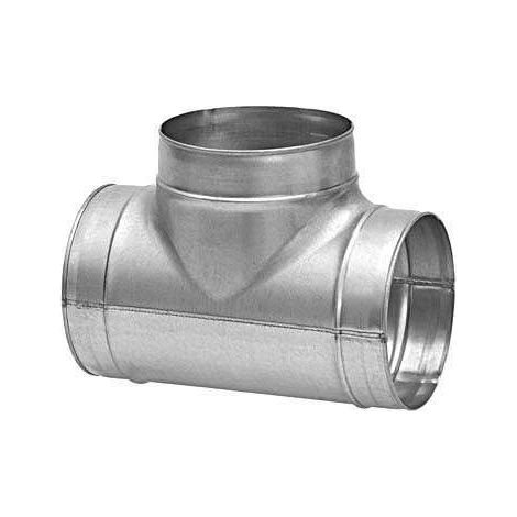 Econoname – Té equerre 90° en acier galvanisé D80/D80 – Raccord VMC pour ventilation – Excellente qualité de distribution aéraulique