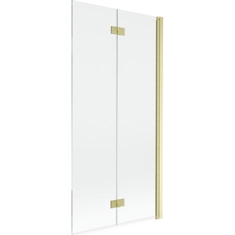 Mexen Mist paroi de douche à 2 volets droite 90 x 150 cm, transparent, doré brossé - 8A9-090-002-55-00-P (1/5)