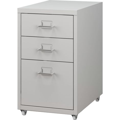Cassetta portaoggetti da ufficio per cartelle documenti e forniture per ufficio su ruote in acciaio 48 x 28 x 41 cm bianco opaco 030006331