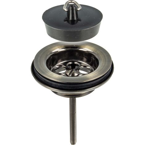 tecuro Universal Ablaufventil bronze bronziert, 1 1/4 Zoll - für Waschbecken mit Stopfen