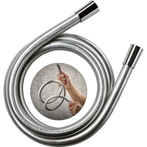 Mira Rada Silver Smooth Shower Hose 1.25m Chrome Anti Twist 76125-Na + Washers