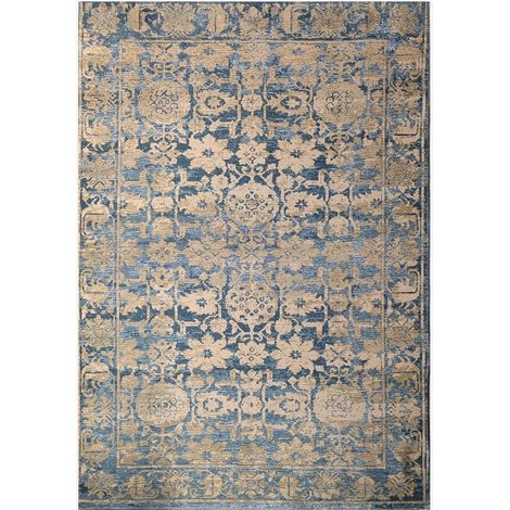 Tappeto rettangolare antiscivolo in cotone stampato Antalya BLU001 (1/3)