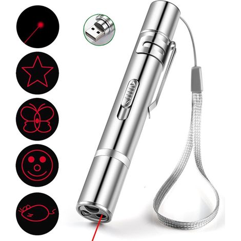 LED-Laserpointer Katzen Hunde Spielzeug,5 Modelle, rotes Licht, drei Modi
