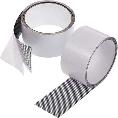 Strong Adhesion Fiberglass Window and Door Screen Repair Kit, Window Hole Repair Tape 5 x 200cm (2 Pack, Grey) (1/5)