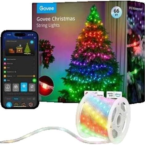 Guirlande lumineuse Govee H70C1 RGBIC Wi-Fi 20 m, 600 LED